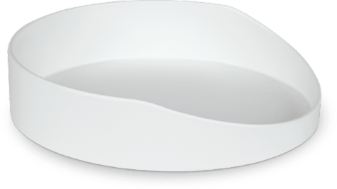 GripWare High Sided Dish with tapered cutout edge